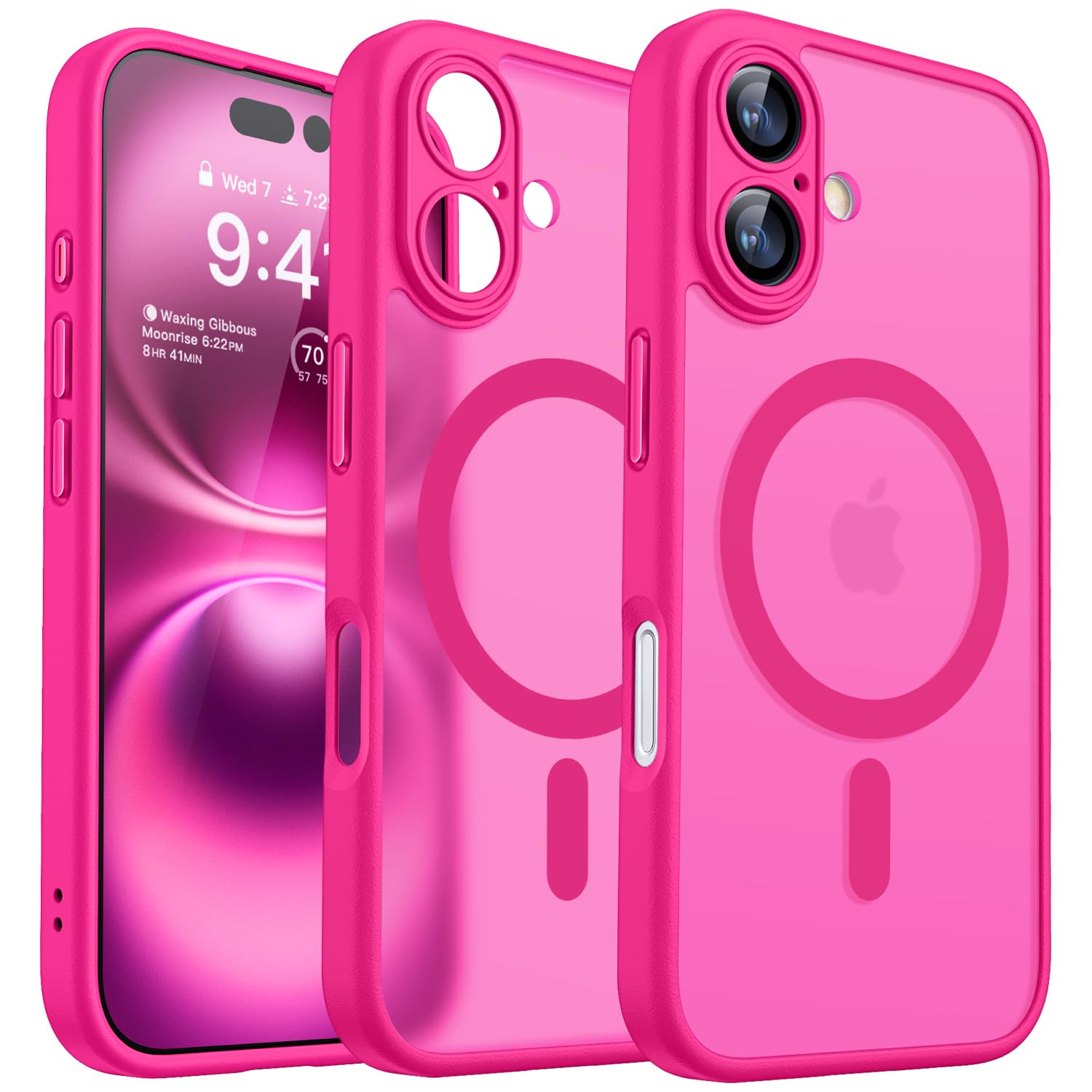 CANSHN Magnetic for iPhone 15 Pro Case Clear, Upgraded [Full Camera Protection] [Compatible with Magsafe] Non-Yellowing Protective Shockproof Bumper Phone Case 6.1 inch - Clear