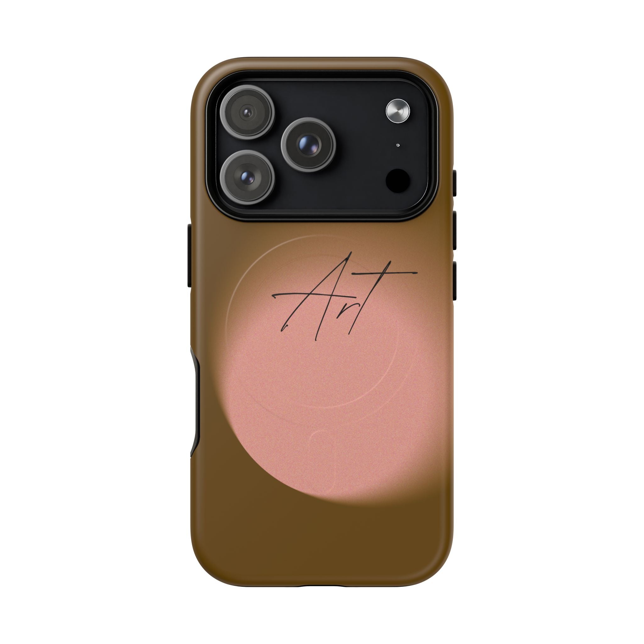 Artistic Brown Ombre Tough Magnetic Phone Case, Protective Cover, Unique Cellphone Accessory, Customizable Protector, Trendy Smartphone