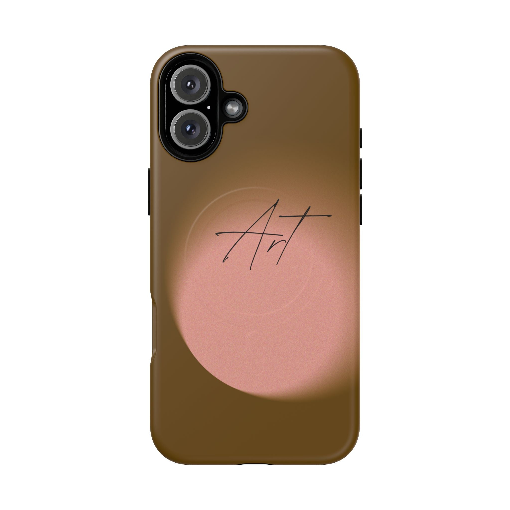 Artistic Brown Ombre Tough Magnetic Phone Case, Protective Cover, Unique Cellphone Accessory, Customizable Protector, Trendy Smartphone