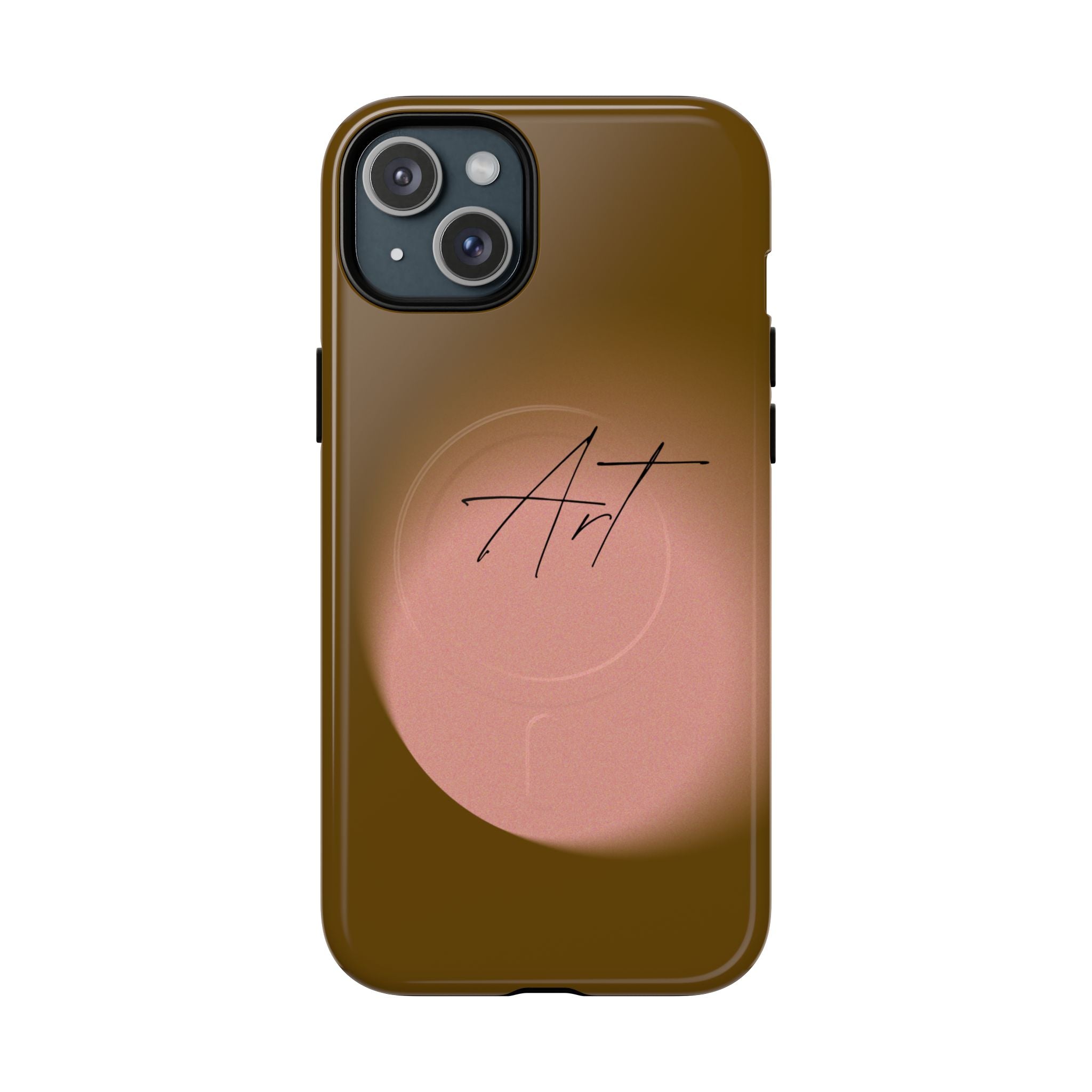 Artistic Brown Ombre Tough Magnetic Phone Case, Protective Cover, Unique Cellphone Accessory, Customizable Protector, Trendy Smartphone
