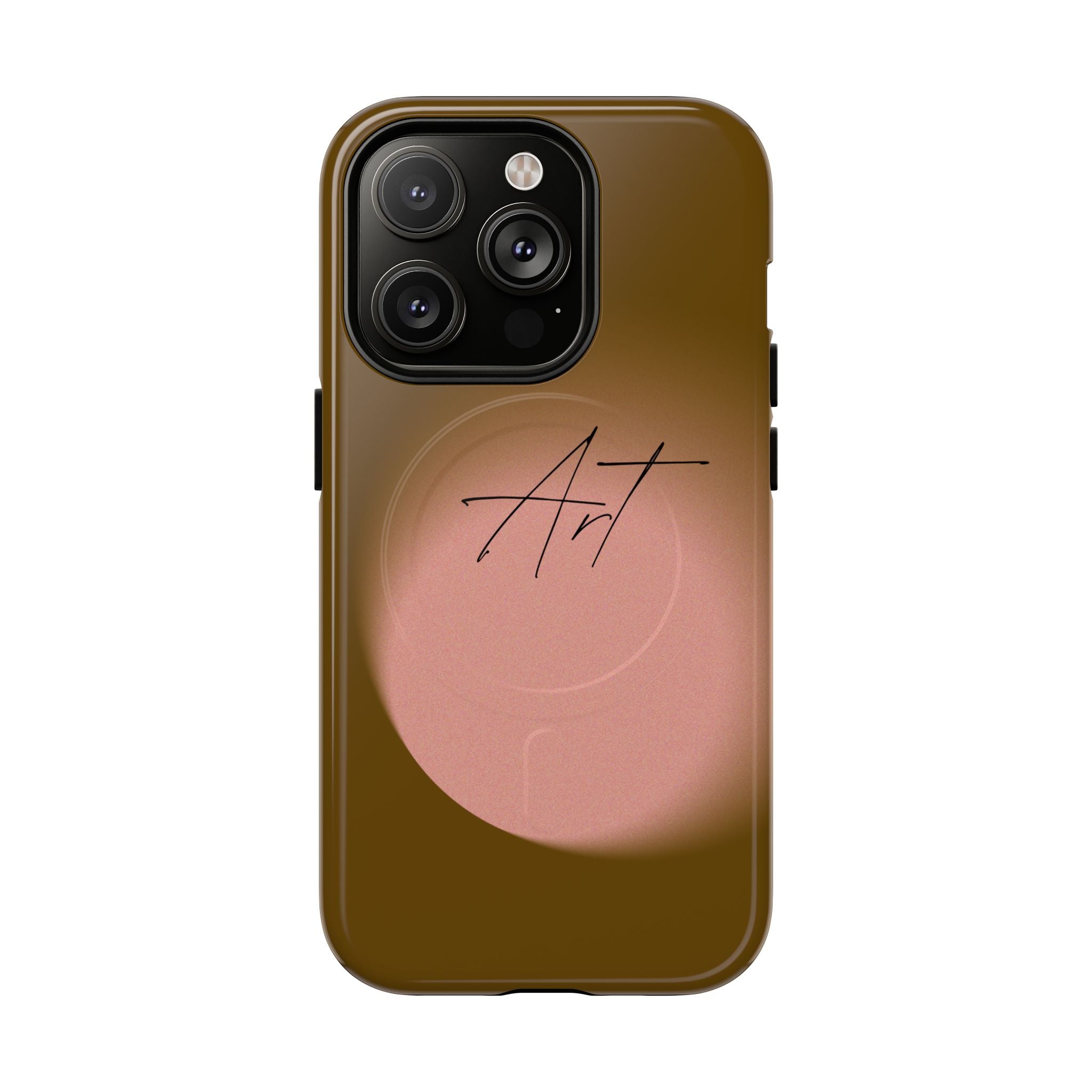 Artistic Brown Ombre Tough Magnetic Phone Case, Protective Cover, Unique Cellphone Accessory, Customizable Protector, Trendy Smartphone