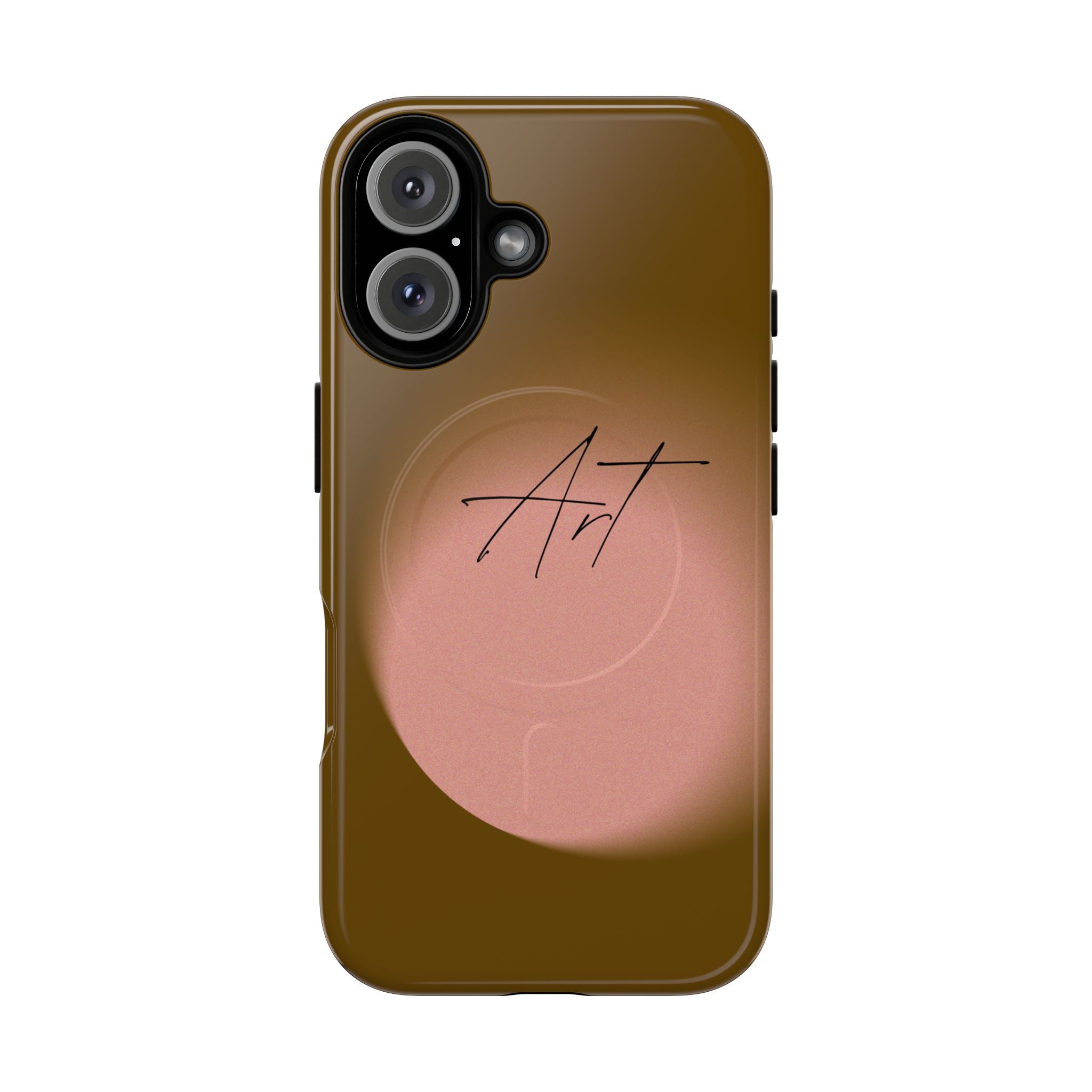 Artistic Brown Ombre Tough Magnetic Phone Case, Protective Cover, Unique Cellphone Accessory, Customizable Protector, Trendy Smartphone