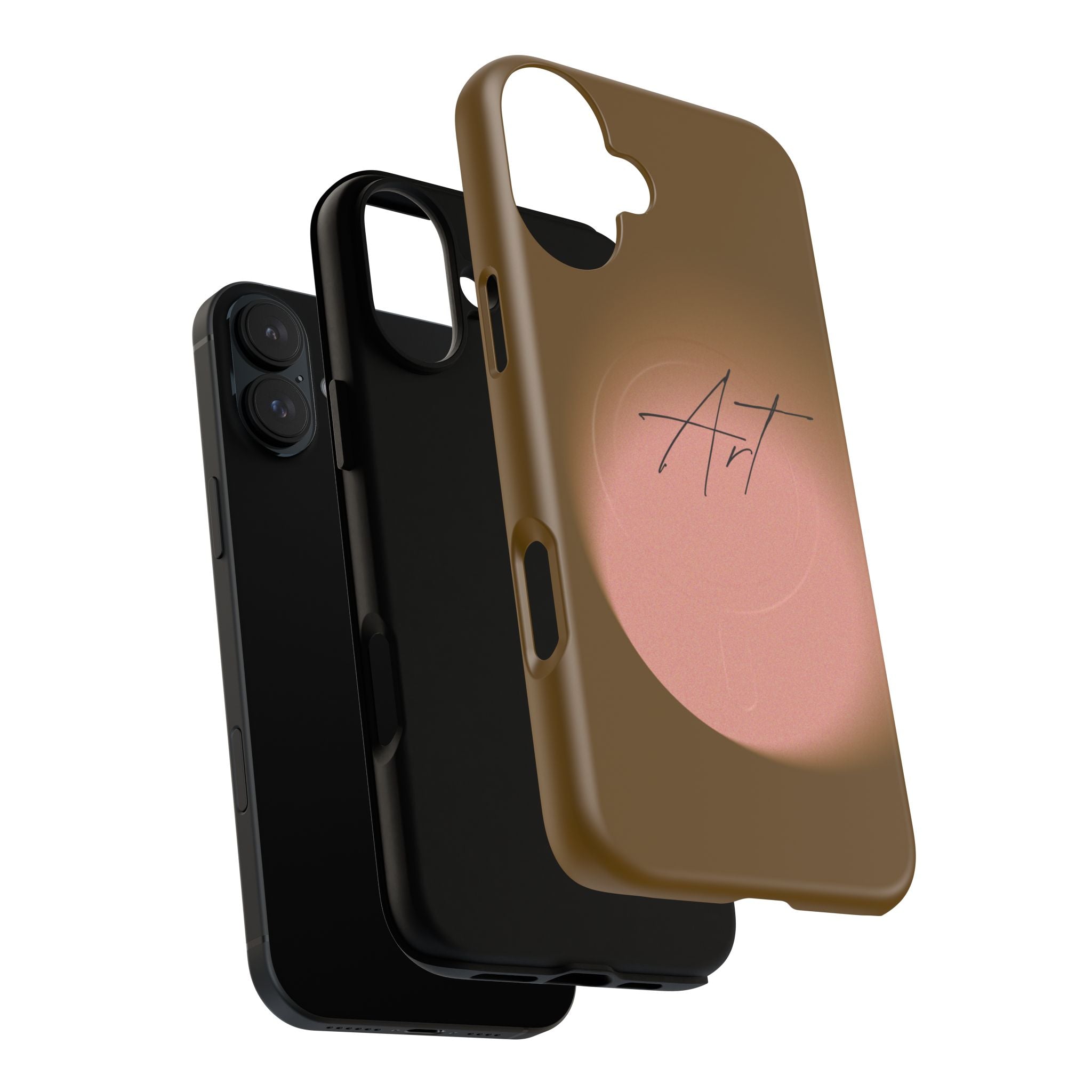 Artistic Brown Ombre Tough Magnetic Phone Case, Protective Cover, Unique Cellphone Accessory, Customizable Protector, Trendy Smartphone