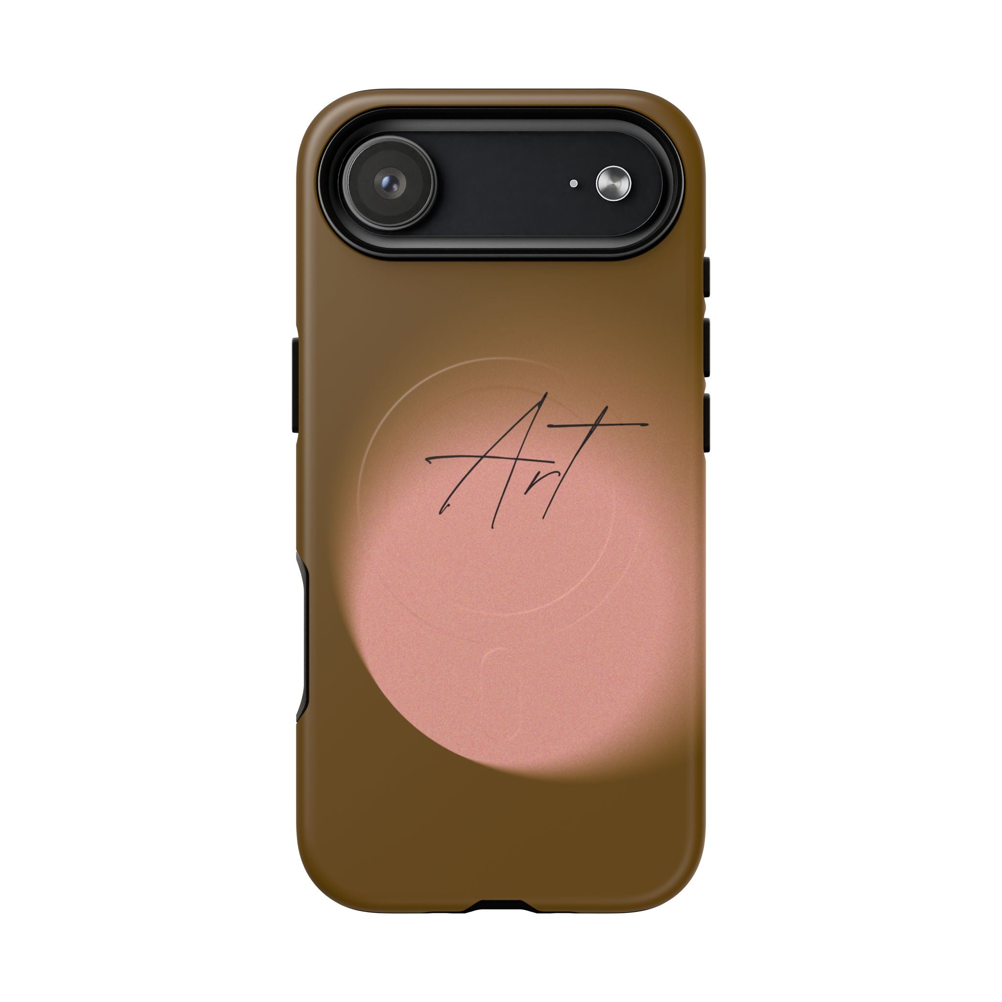 Artistic Brown Ombre Tough Magnetic Phone Case, Protective Cover, Unique Cellphone Accessory, Customizable Protector, Trendy Smartphone