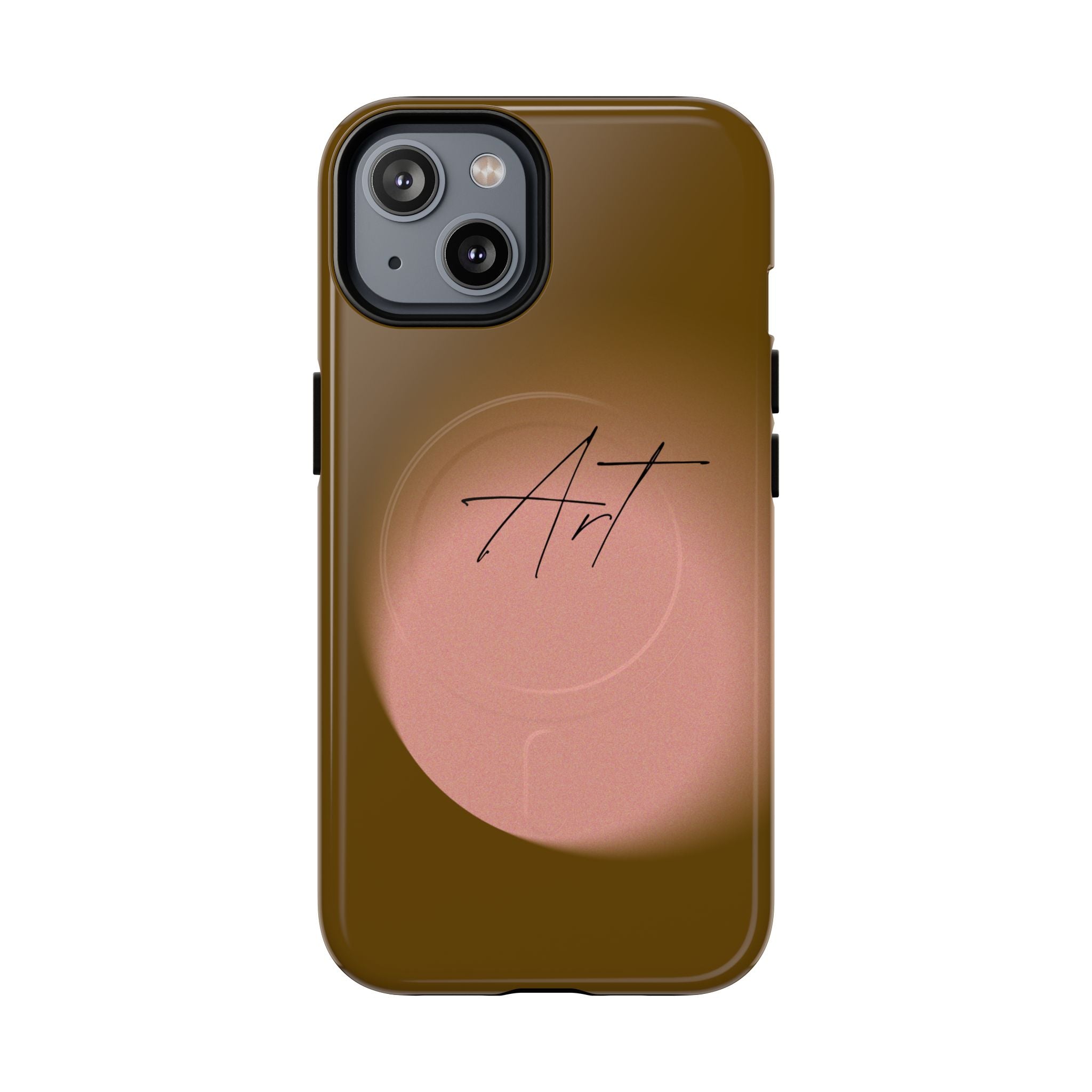 Artistic Brown Ombre Tough Magnetic Phone Case, Protective Cover, Unique Cellphone Accessory, Customizable Protector, Trendy Smartphone