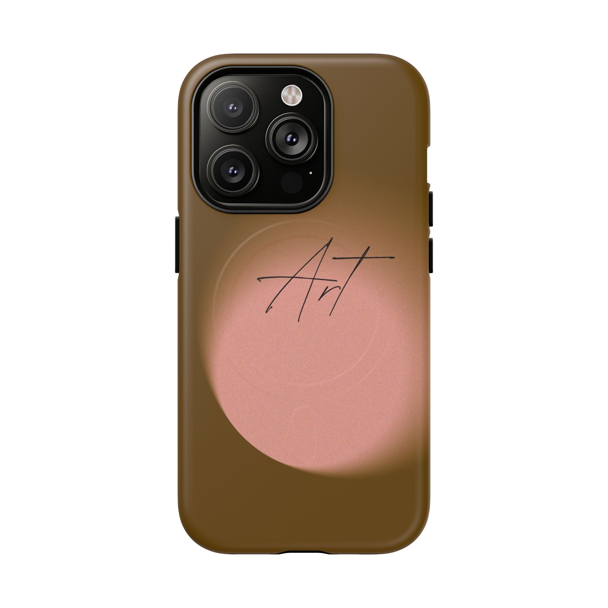 Artistic Brown Ombre Tough Magnetic Phone Case, Protective Cover, Unique Cellphone Accessory, Customizable Protector, Trendy Smartphone