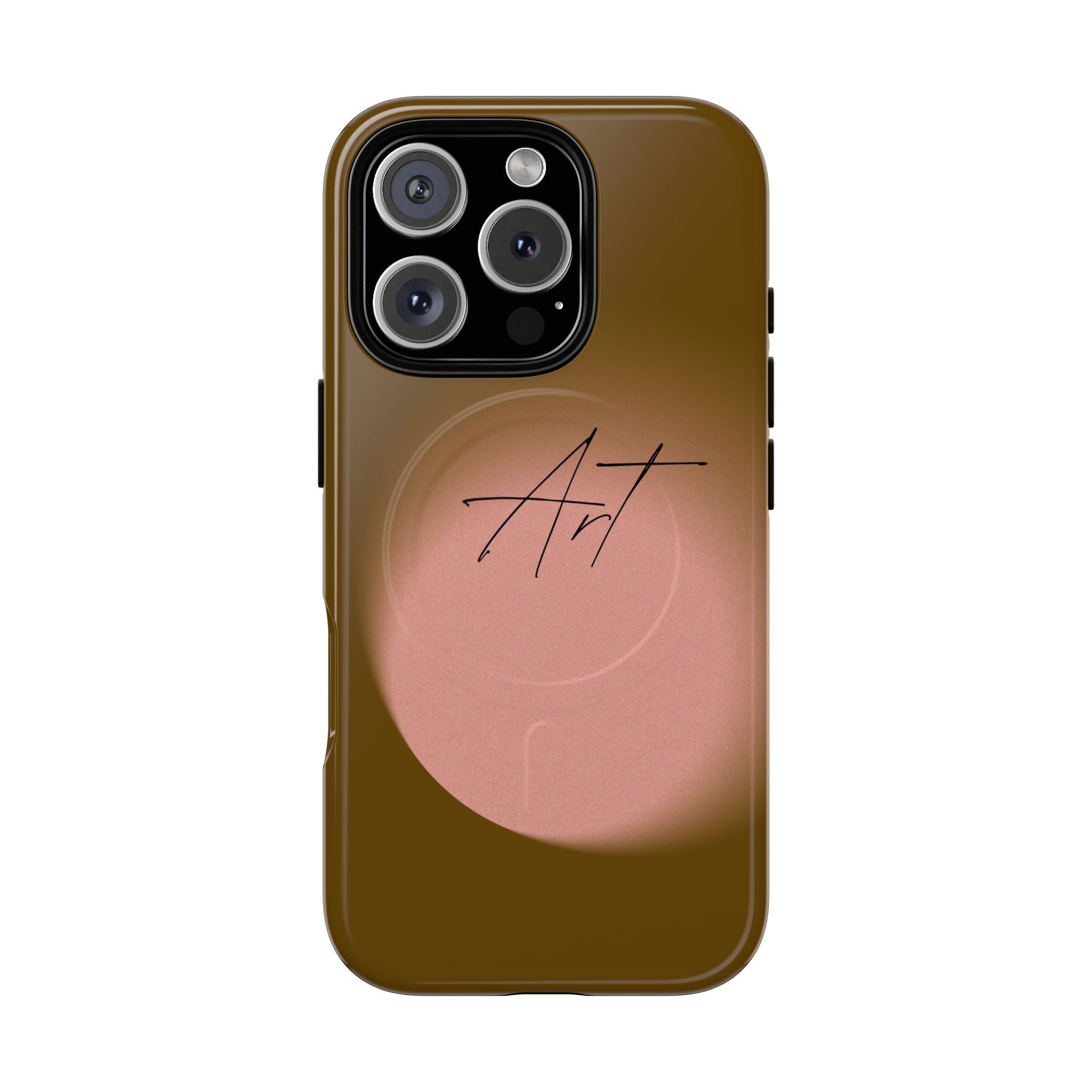 Artistic Brown Ombre Tough Magnetic Phone Case, Protective Cover, Unique Cellphone Accessory, Customizable Protector, Trendy Smartphone
