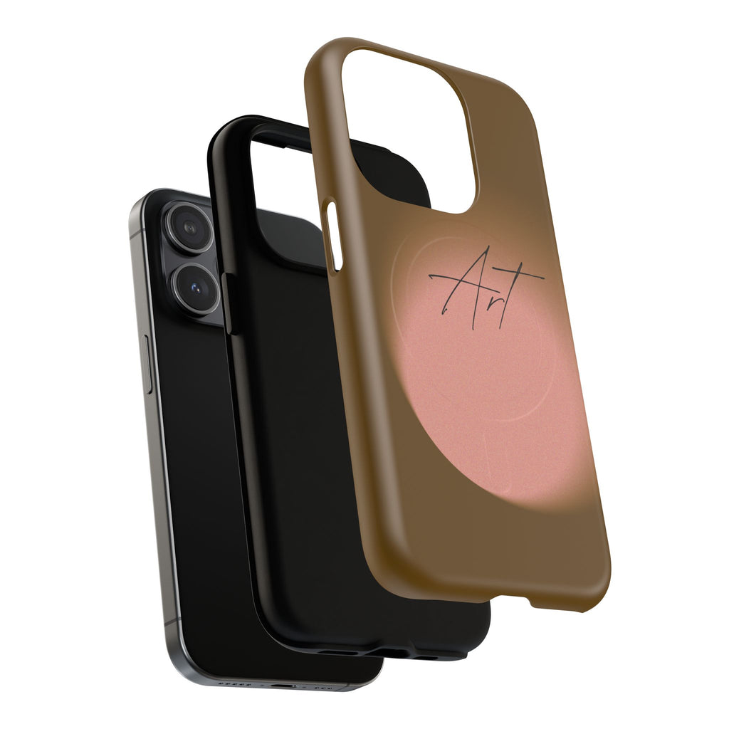 Artistic Brown Ombre Tough Magnetic Phone Case, Protective Cover, Unique Cellphone Accessory, Customizable Protector, Trendy Smartphone