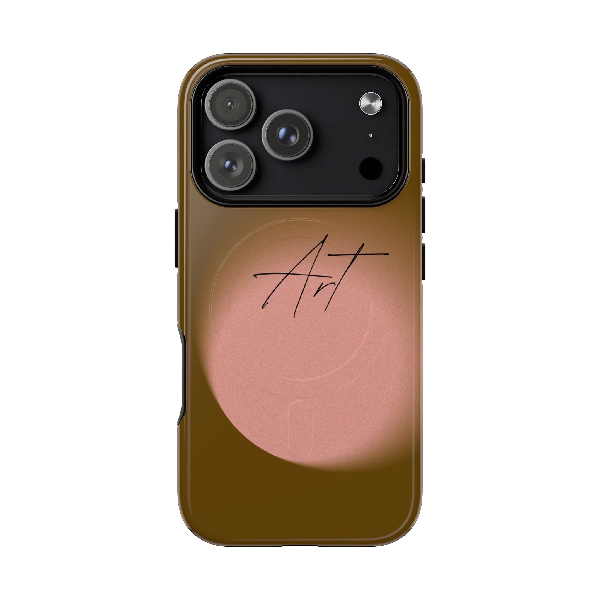 Artistic Brown Ombre Tough Magnetic Phone Case, Protective Cover, Unique Cellphone Accessory, Customizable Protector, Trendy Smartphone