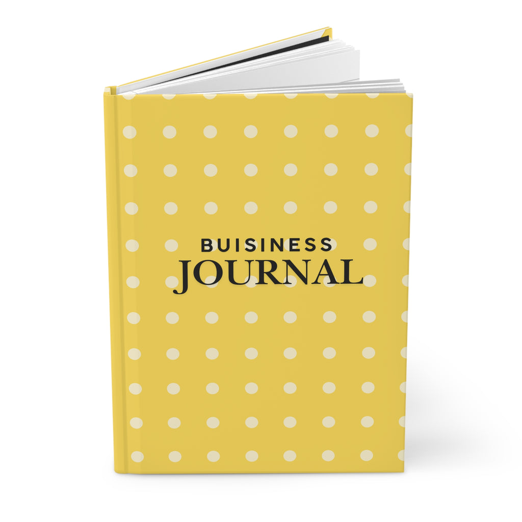 Business Journal Hardcover Journal | Yellow Polka Dot Matte