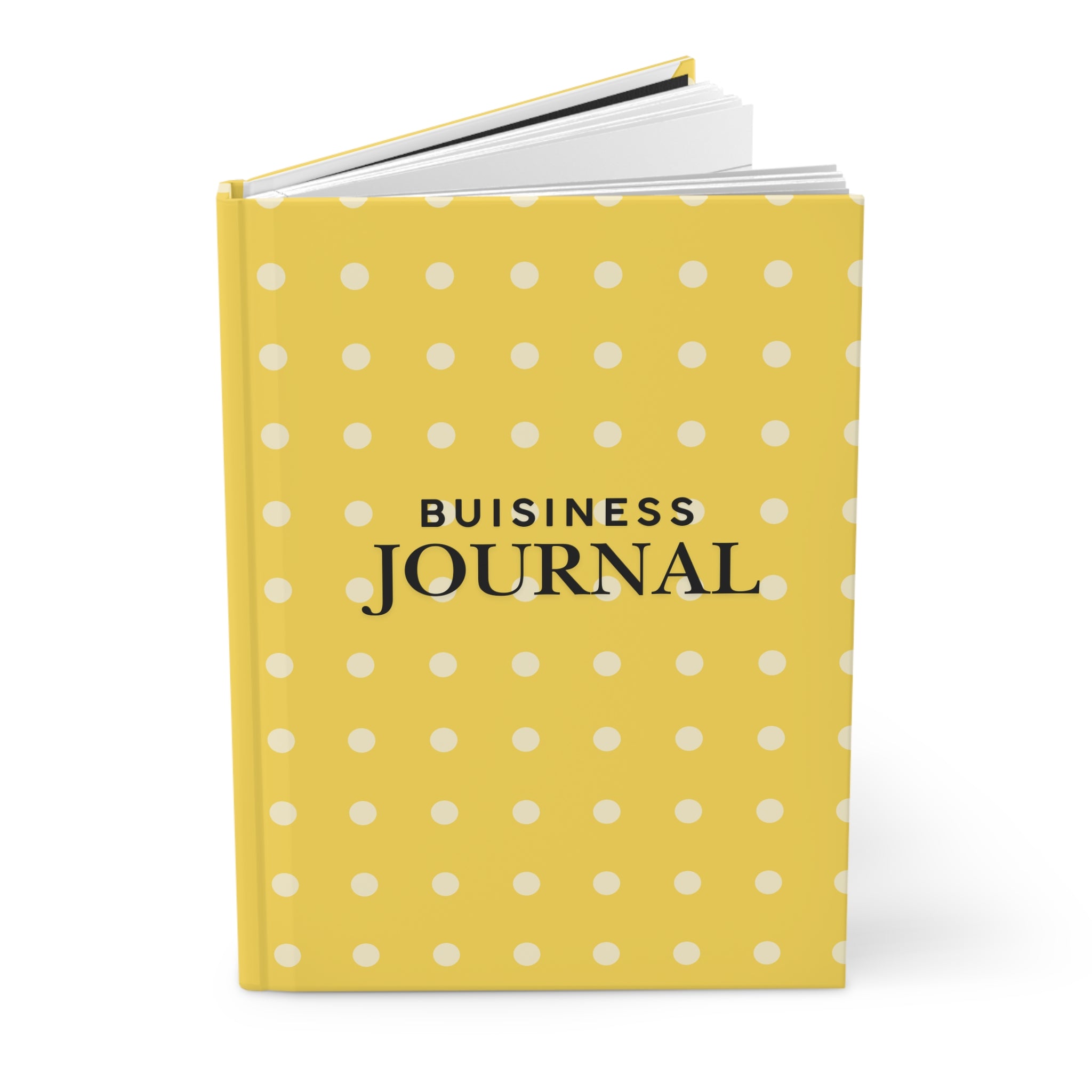 Business Journal Hardcover Journal | Yellow Polka Dot Matte