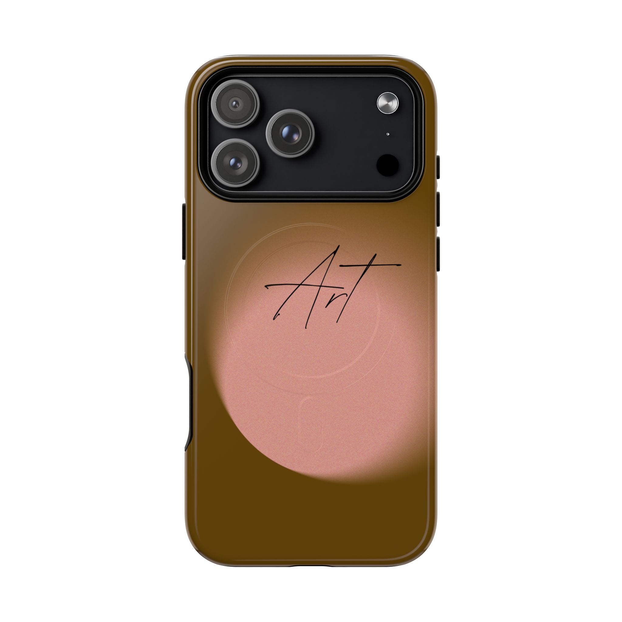 Artistic Brown Ombre Tough Magnetic Phone Case, Protective Cover, Unique Cellphone Accessory, Customizable Protector, Trendy Smartphone