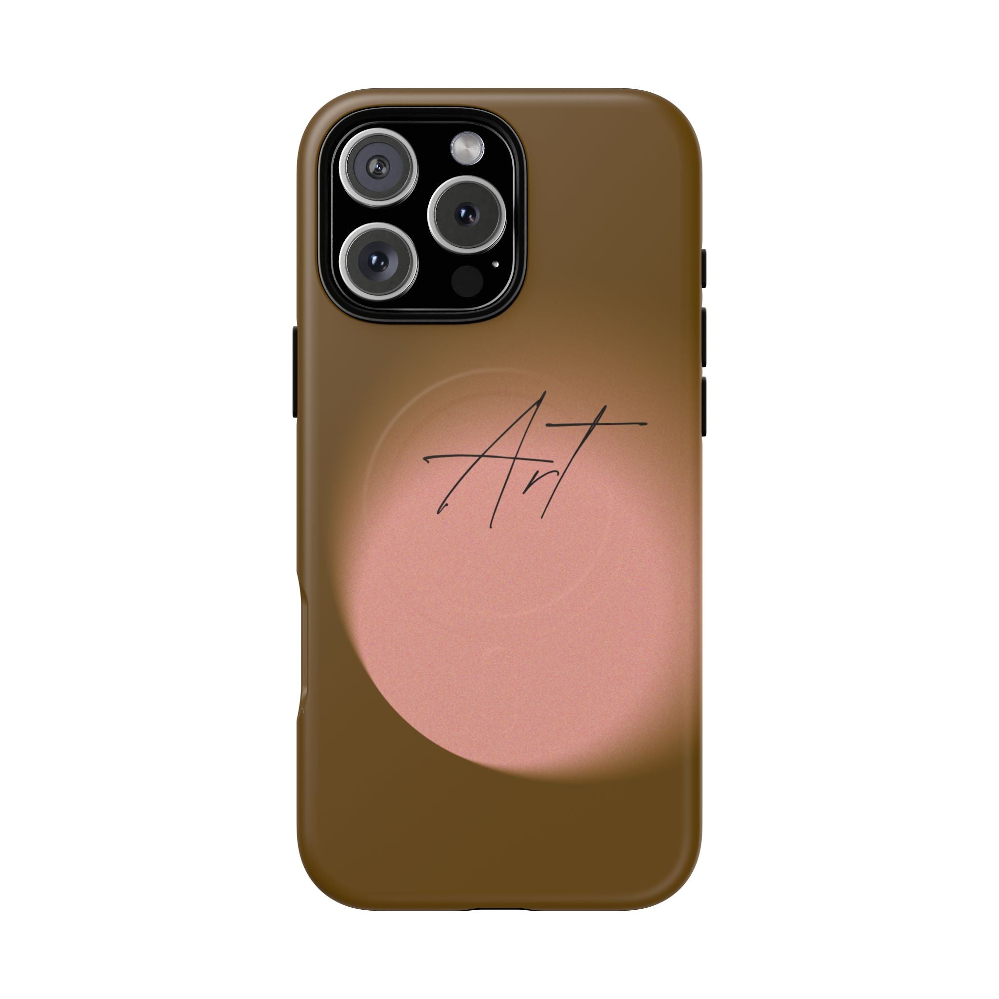 Artistic Brown Ombre Tough Magnetic Phone Case, Protective Cover, Unique Cellphone Accessory, Customizable Protector, Trendy Smartphone