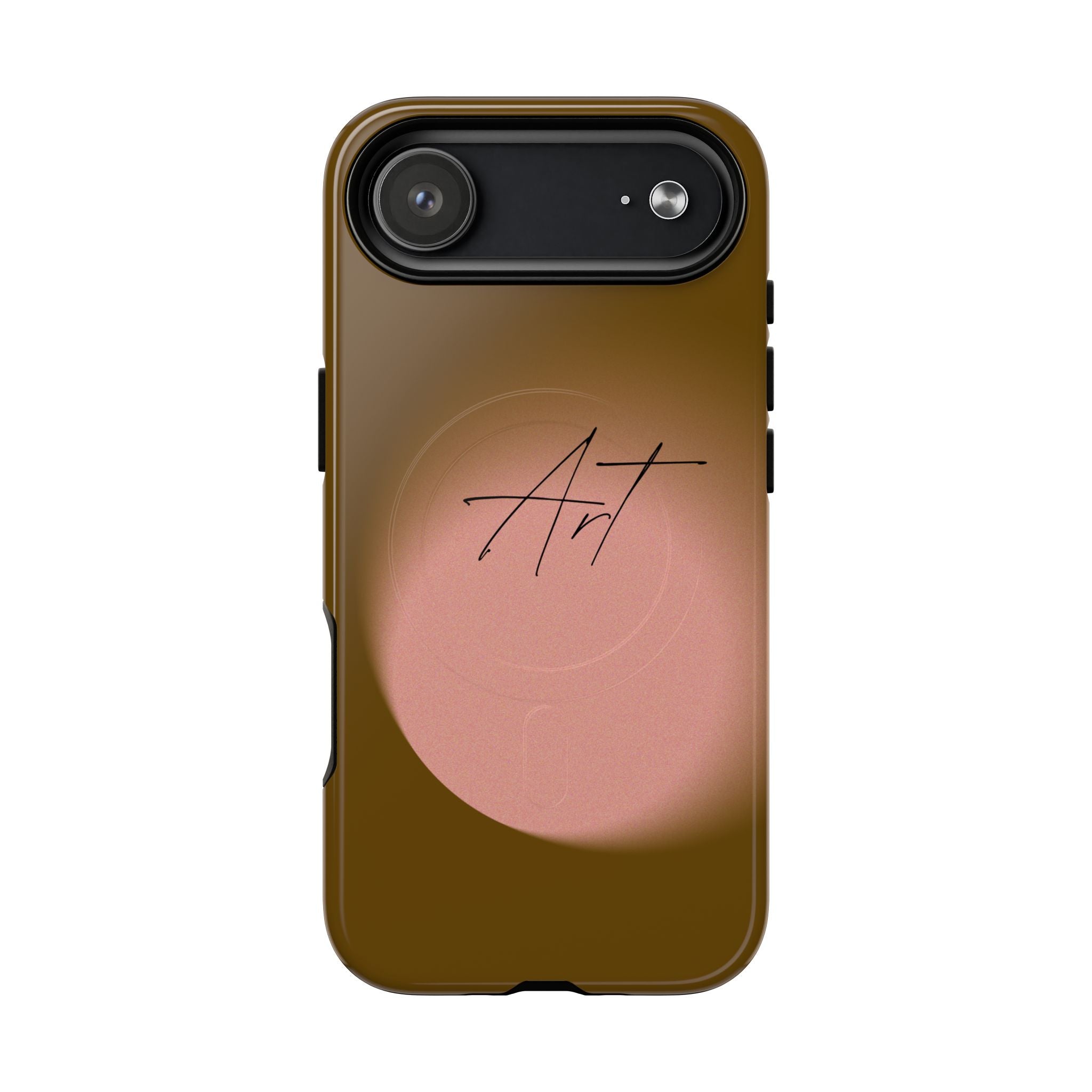 Artistic Brown Ombre Tough Magnetic Phone Case, Protective Cover, Unique Cellphone Accessory, Customizable Protector, Trendy Smartphone