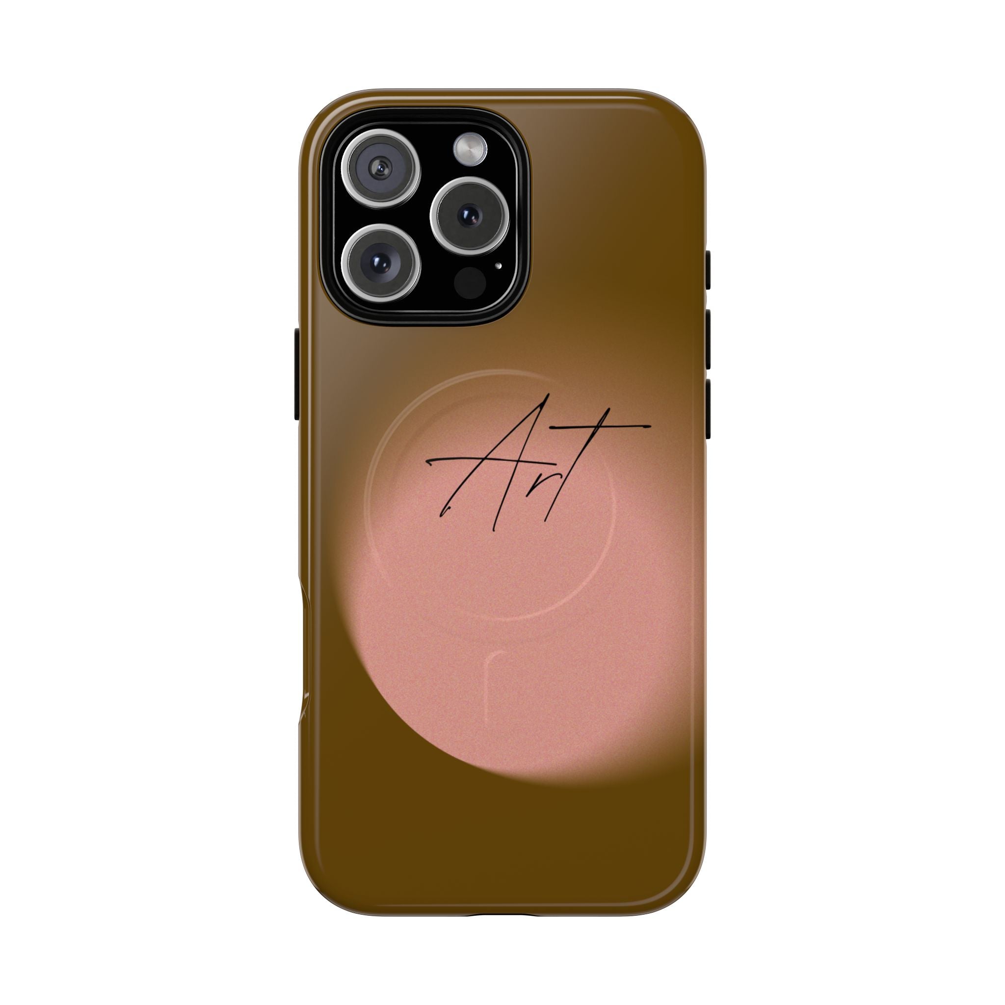 Artistic Brown Ombre Tough Magnetic Phone Case, Protective Cover, Unique Cellphone Accessory, Customizable Protector, Trendy Smartphone
