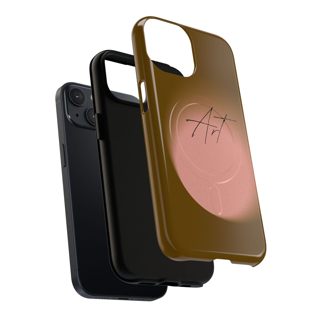 Artistic Brown Ombre Tough Magnetic Phone Case, Protective Cover, Unique Cellphone Accessory, Customizable Protector, Trendy Smartphone