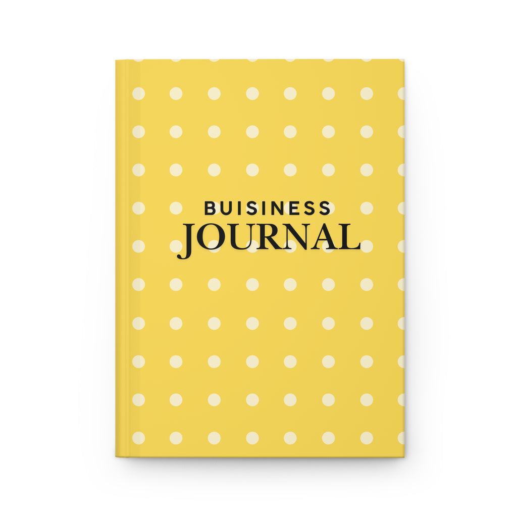 Business Journal Hardcover Journal | Yellow Polka Dot Matte