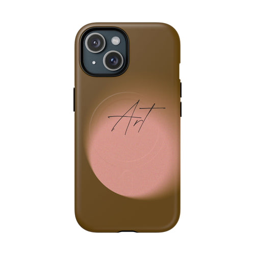 Artistic Brown Ombre Tough Magnetic Phone Case, Protective Cover, Unique Cellphone Accessory, Customizable Protector, Trendy Smartphone
