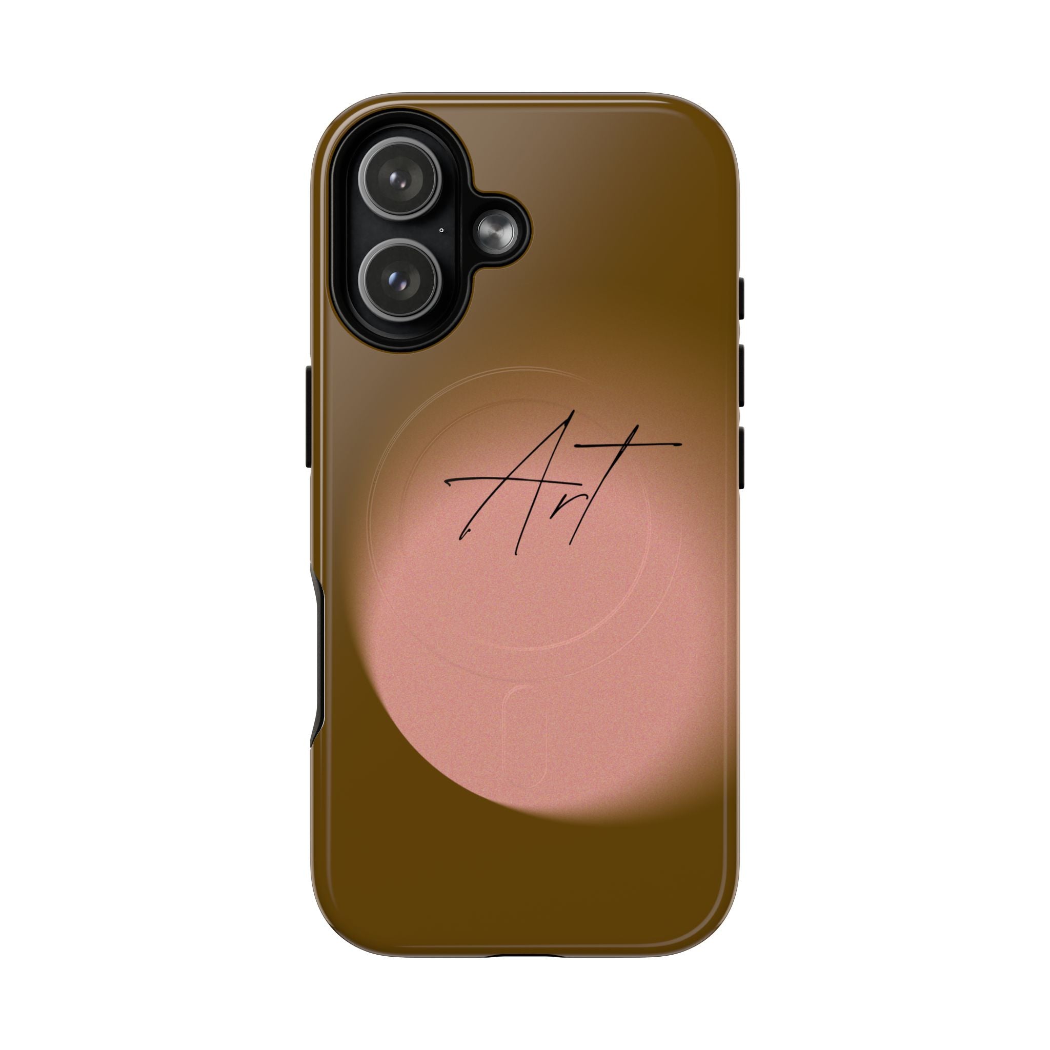 Artistic Brown Ombre Tough Magnetic Phone Case, Protective Cover, Unique Cellphone Accessory, Customizable Protector, Trendy Smartphone