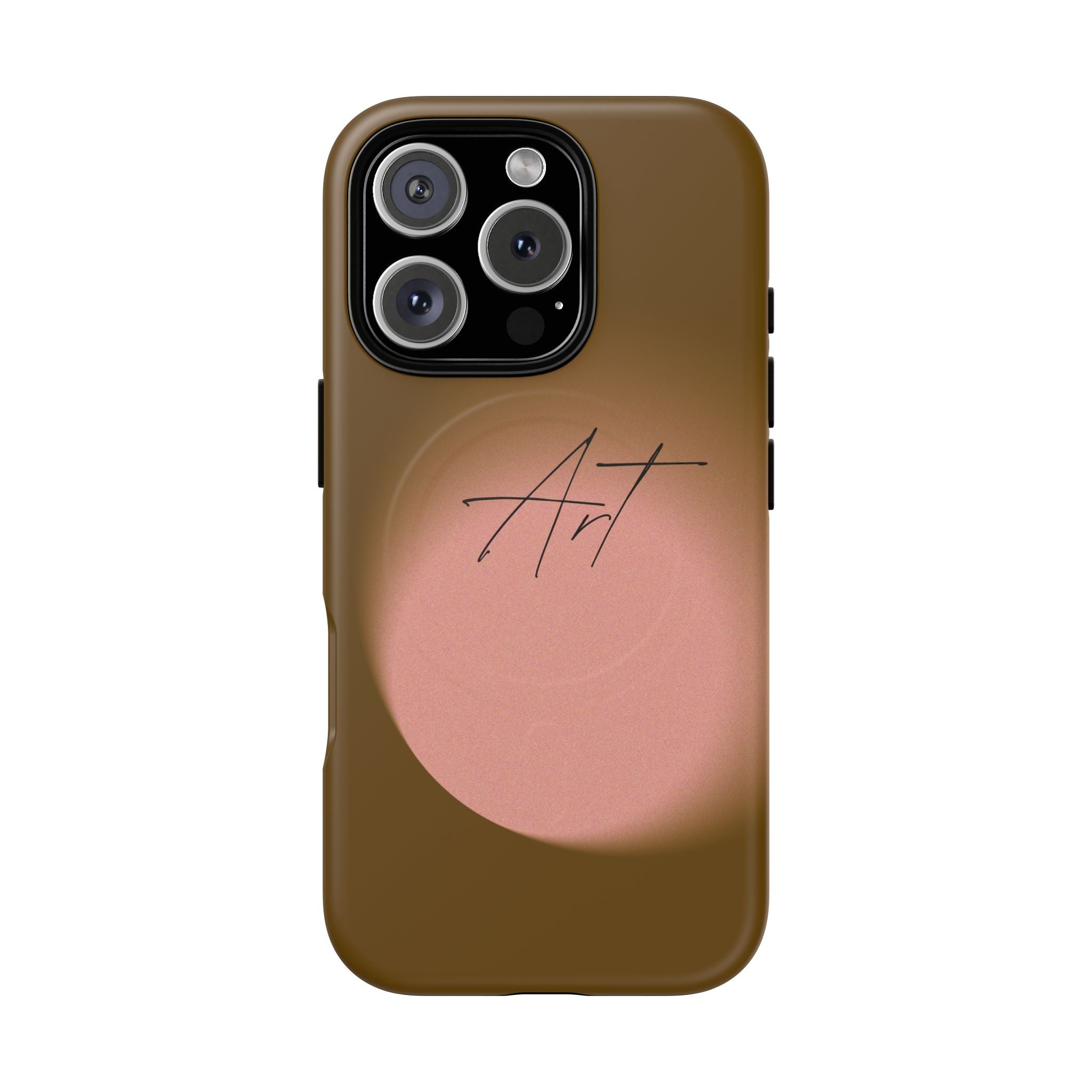 Artistic Brown Ombre Tough Magnetic Phone Case, Protective Cover, Unique Cellphone Accessory, Customizable Protector, Trendy Smartphone