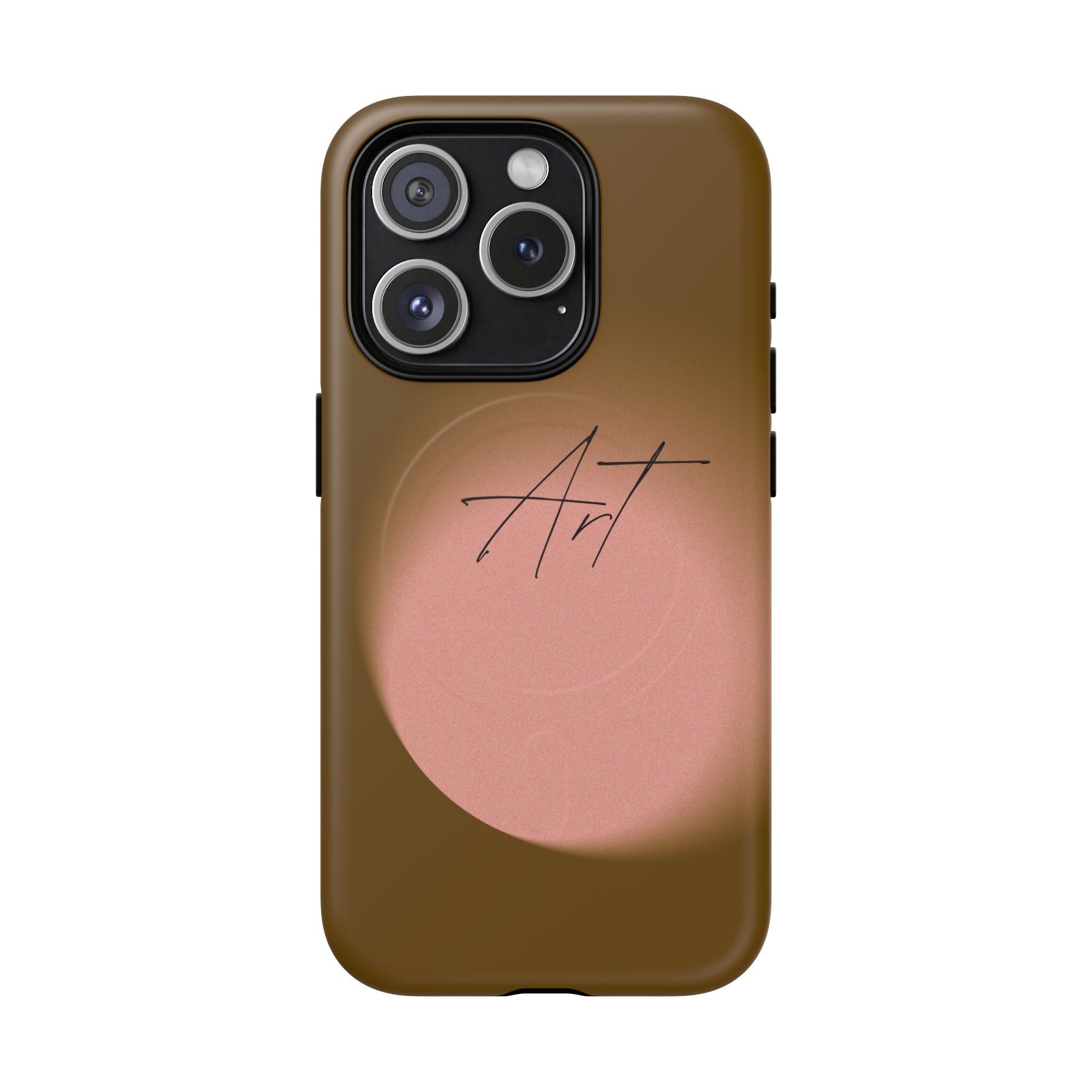 Artistic Brown Ombre Tough Magnetic Phone Case, Protective Cover, Unique Cellphone Accessory, Customizable Protector, Trendy Smartphone
