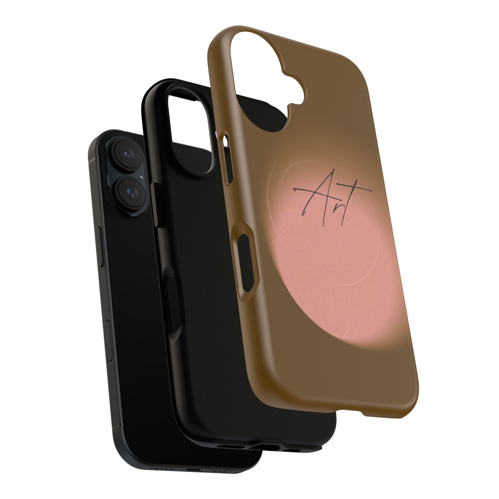 Artistic Brown Ombre Tough Magnetic Phone Case, Protective Cover, Unique Cellphone Accessory, Customizable Protector, Trendy Smartphone