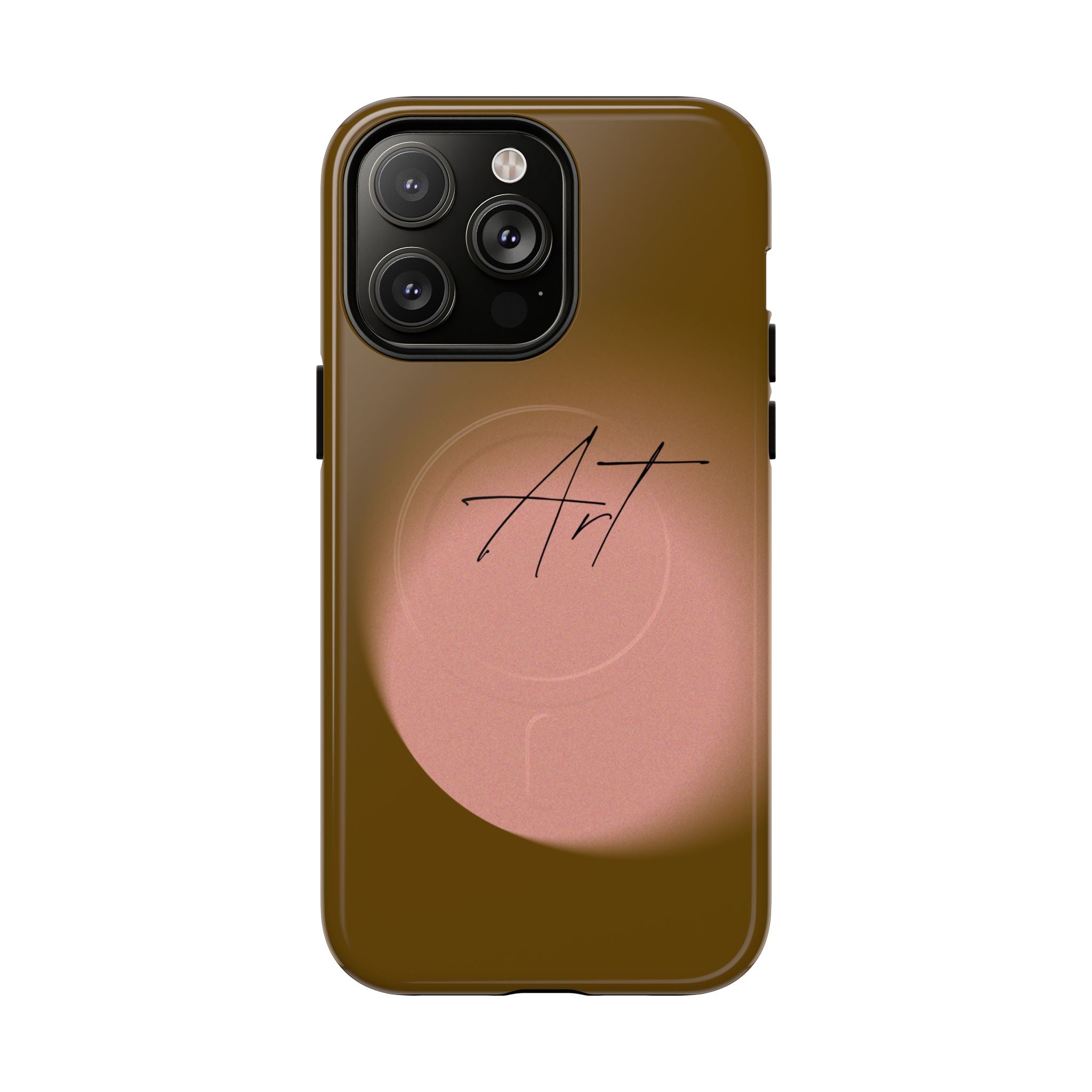 Artistic Brown Ombre Tough Magnetic Phone Case, Protective Cover, Unique Cellphone Accessory, Customizable Protector, Trendy Smartphone