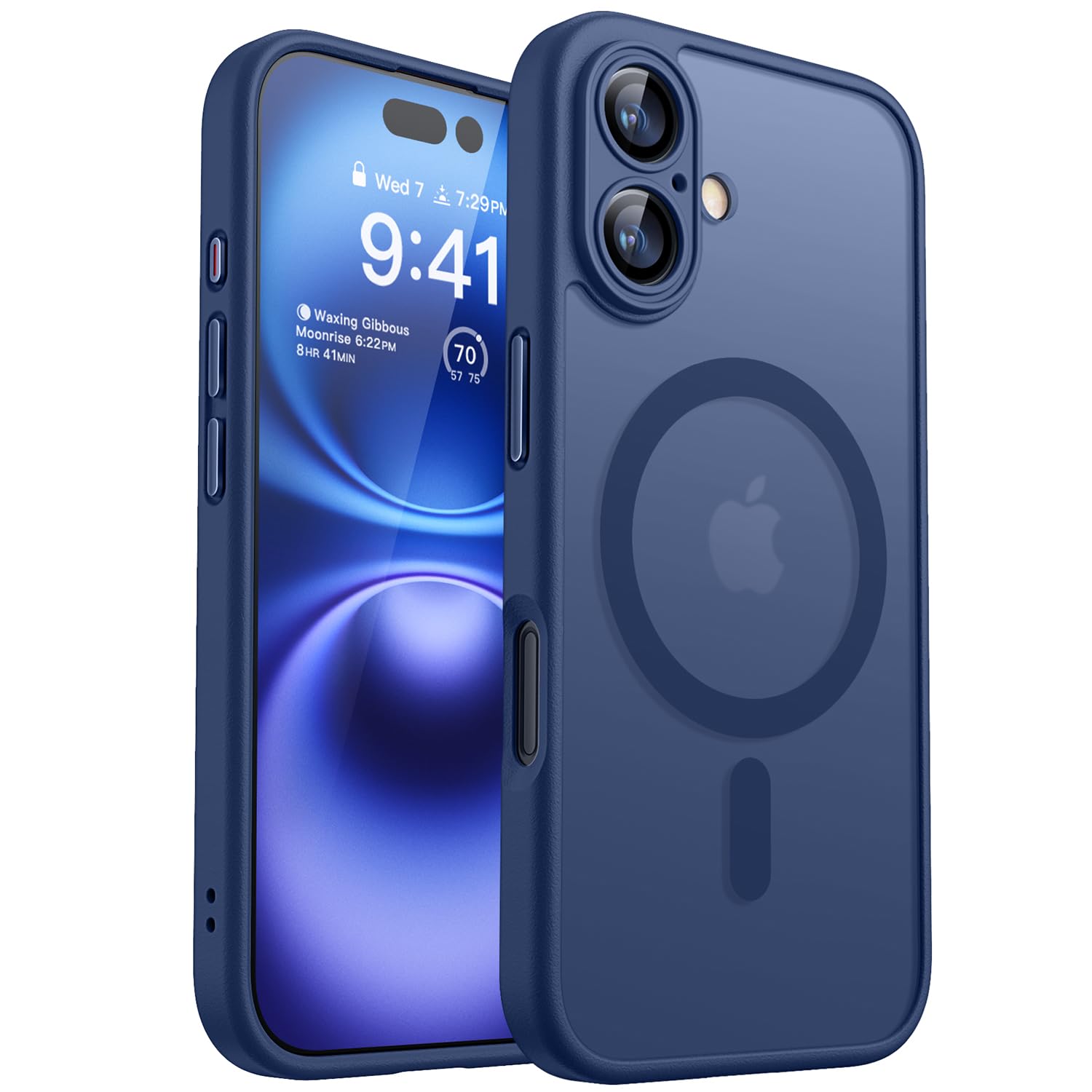 CANSHN Magnetic for iPhone 15 Pro Case Clear, Upgraded [Full Camera Protection] [Compatible with Magsafe] Non-Yellowing Protective Shockproof Bumper Phone Case 6.1 inch - Clear