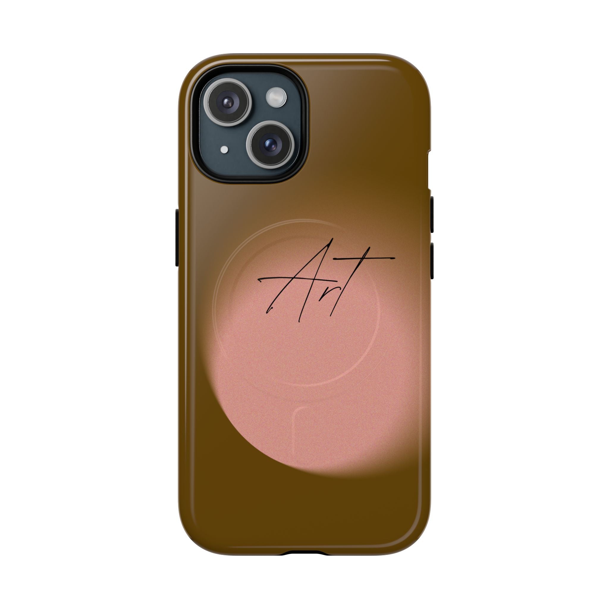 Artistic Brown Ombre Tough Magnetic Phone Case, Protective Cover, Unique Cellphone Accessory, Customizable Protector, Trendy Smartphone