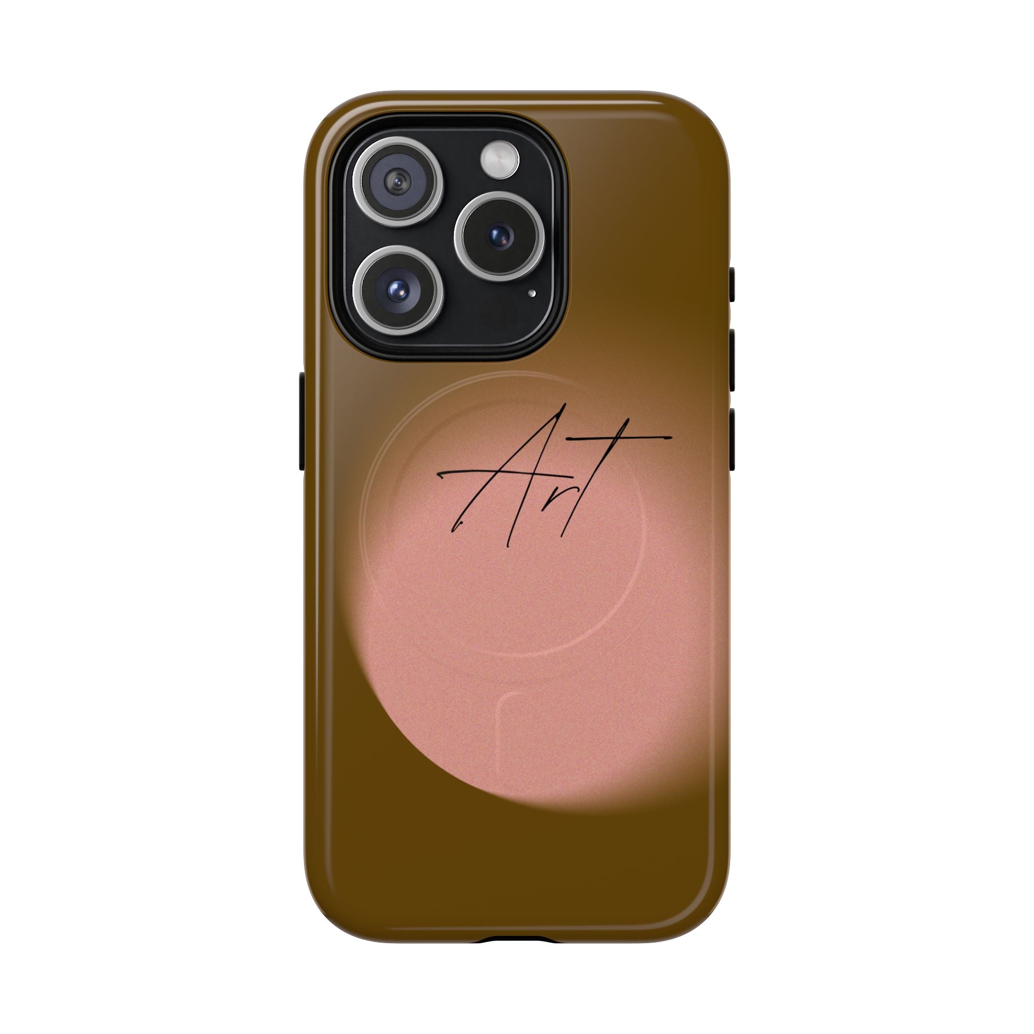 Artistic Brown Ombre Tough Magnetic Phone Case, Protective Cover, Unique Cellphone Accessory, Customizable Protector, Trendy Smartphone
