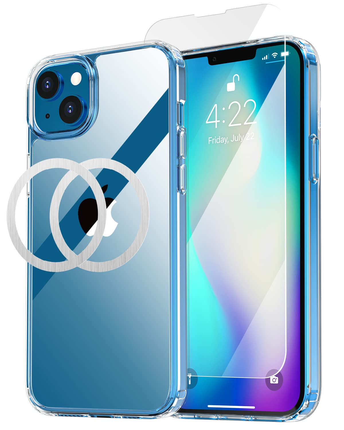 AICase Crystal Clear iPhone 14 Magnetic Case Compatible with MagSafe[Not Yellowing] Transparent Slim Shockproof Protective Phone Case 6.1 inch 2022