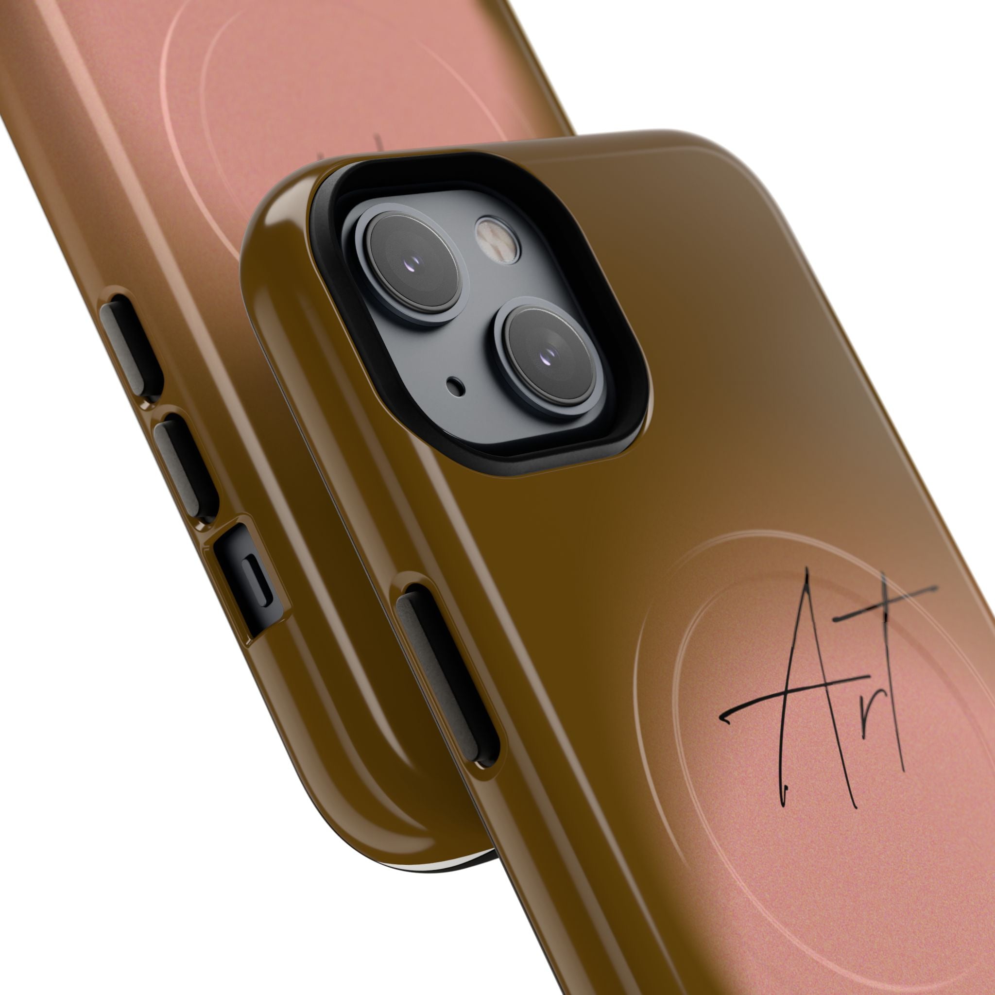 Artistic Brown Ombre Tough Magnetic Phone Case, Protective Cover, Unique Cellphone Accessory, Customizable Protector, Trendy Smartphone