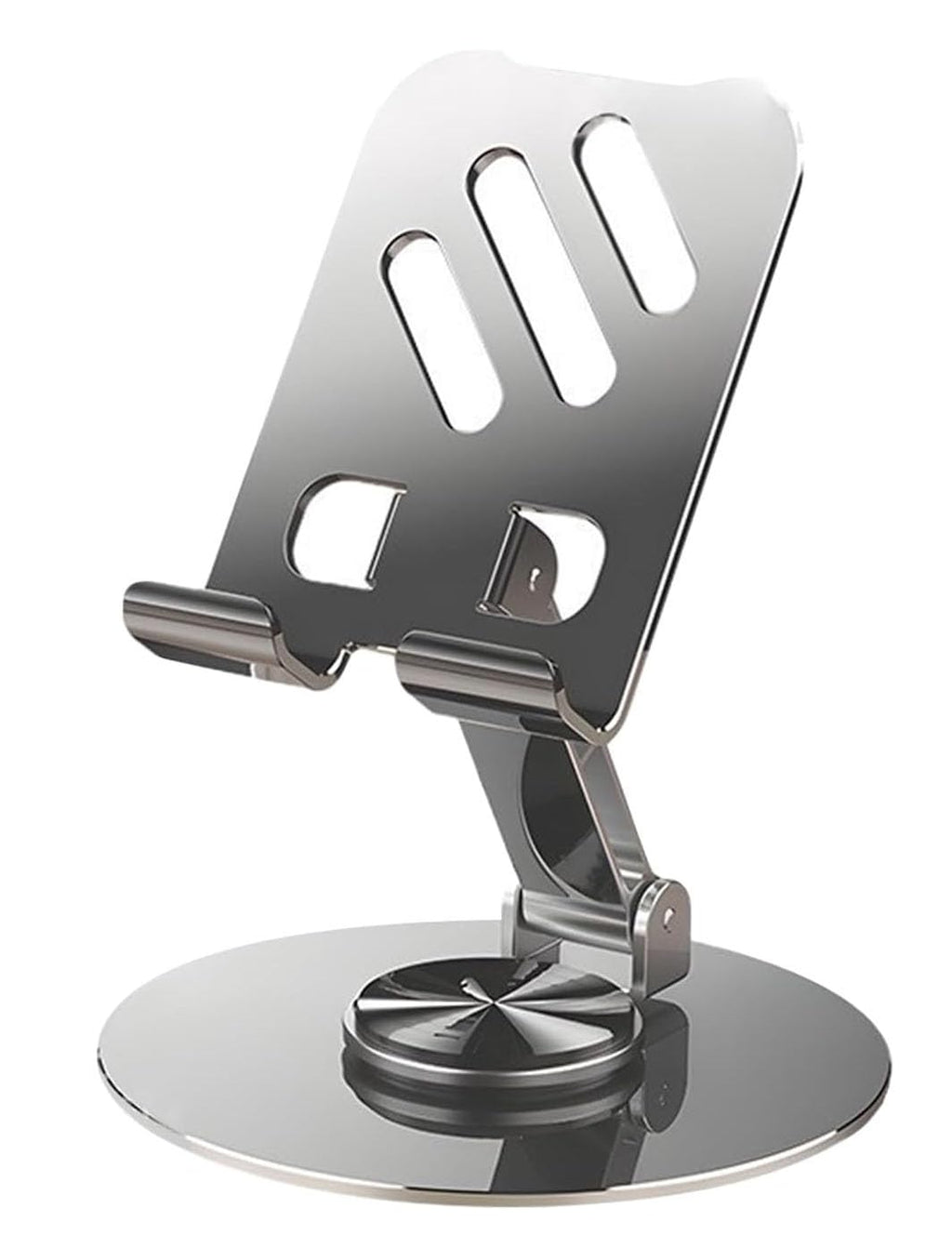 JUEJUEZI Foldable Cell Phone Stand Metal Portable Phone Holder Fully Adjustable Rotatable Cell Phone Holder for Desk for Phone Pad Mobile Tablet