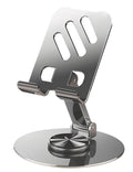 JUEJUEZI Foldable Cell Phone Stand Metal Portable Phone Holder Fully Adjustable Rotatable Cell Phone Holder for Desk for Phone Pad Mobile Tablet