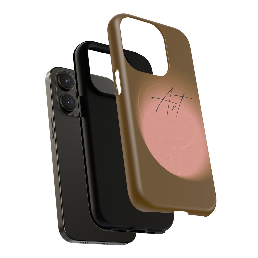 Artistic Brown Ombre Tough Magnetic Phone Case, Protective Cover, Unique Cellphone Accessory, Customizable Protector, Trendy Smartphone