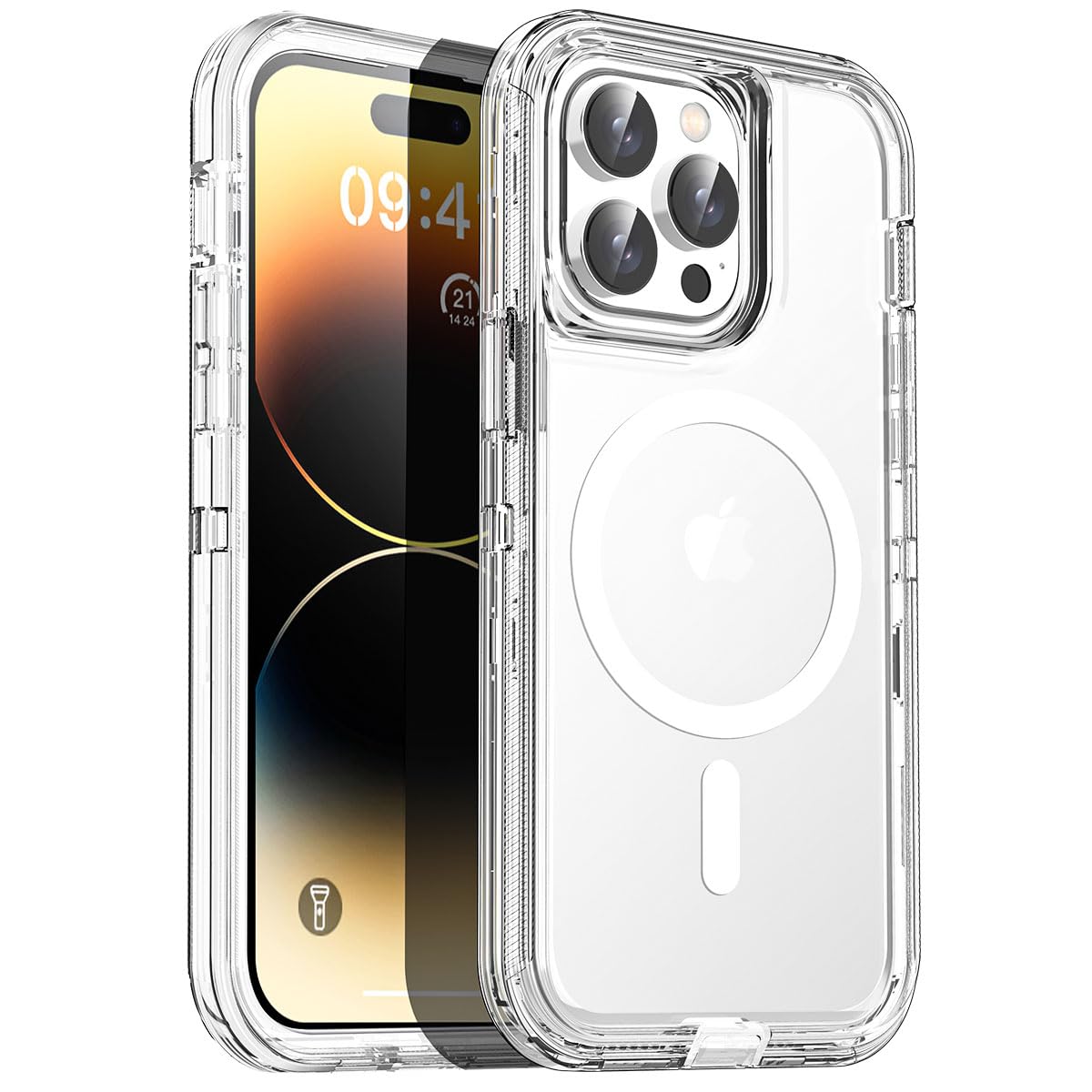 AICase Crystal Clear iPhone 14 Magnetic Case Compatible with MagSafe[Not Yellowing] Transparent Slim Shockproof Protective Phone Case 6.1 inch 2022