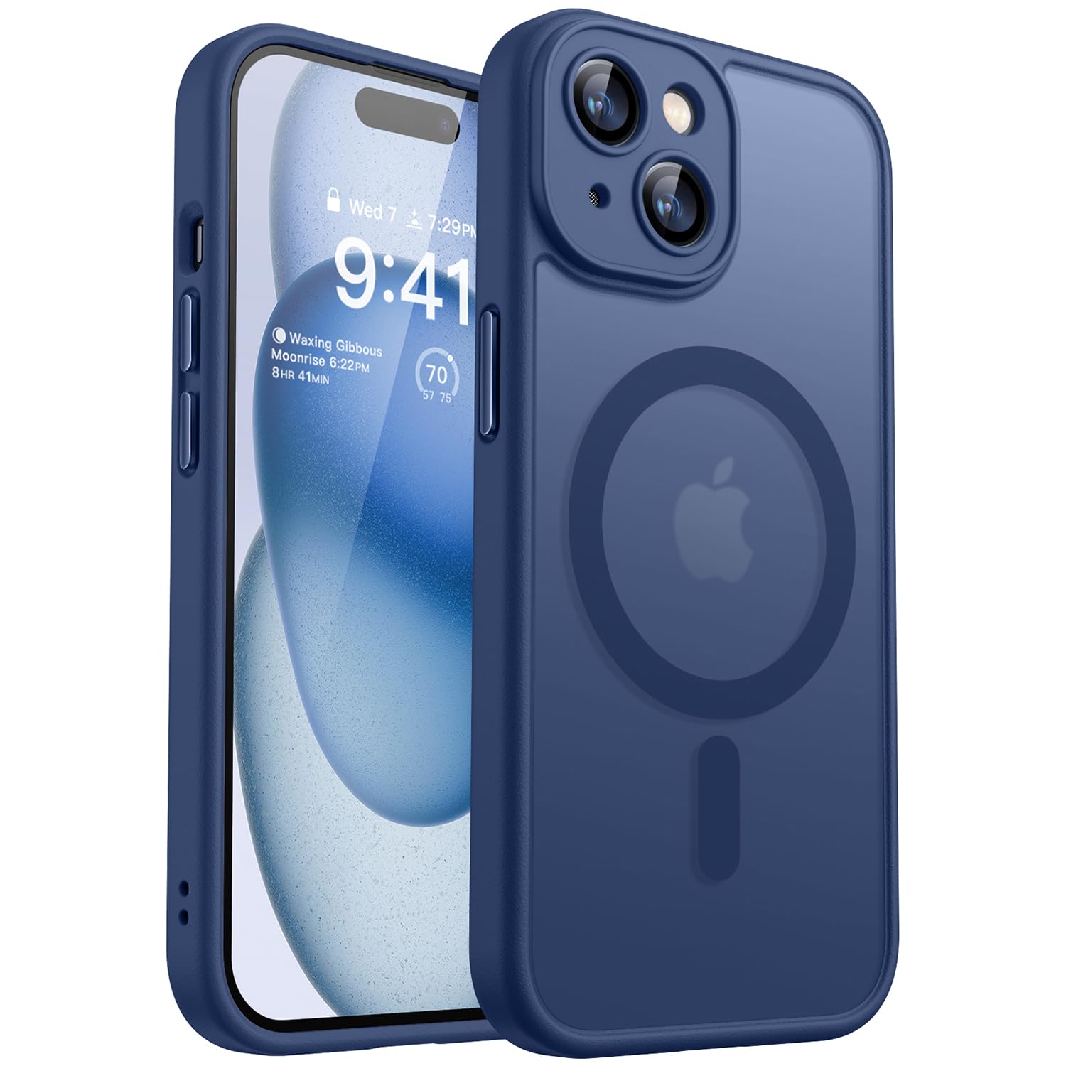 CANSHN Magnetic for iPhone 15 Pro Case Clear, Upgraded [Full Camera Protection] [Compatible with Magsafe] Non-Yellowing Protective Shockproof Bumper Phone Case 6.1 inch - Clear