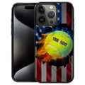 DAIZAG Case Compatible with for iPhone 16 Pro Max Personalized Classic Tennis US Flag Gift Phone Case Custom Your Name Customized Sport Phone Case for Men Boy Gift Case for iPhone 16 Pro Max